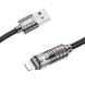 Дата кабель Hoco U122 Lantern Transparent Discovery Edition USB to Lightning (1.2m) Black фото 4