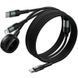 Дата кабель Hoco CW64 3in1 Type-C to iWatch/Lightning/Type-C 15W (1.2m) Black фото 5