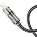 Дата кабель Hoco U122 Lantern Transparent Discovery Edition USB to Lightning (1.2m) Black фото 5