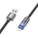 Дата кабель Hoco U122 Lantern Transparent Discovery Edition USB to Lightning (1.2m) Black фото 2
