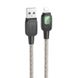 Дата кабель Hoco U124 Stone silicone power-off USB to Lightning (1.2m) Black фото 1