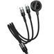 Дата кабель Hoco CW64 3in1 Type-C to iWatch/Lightning/Type-C 15W (1.2m) Black фото 1