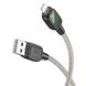 Дата кабель Hoco U124 Stone silicone power-off USB to Lightning (1.2m) Black фото 2