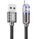 Дата кабель Hoco U122 Lantern Transparent Discovery Edition USB to Lightning (1.2m) Black фото 1