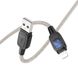 Дата кабель Hoco U124 Stone silicone power-off USB to Lightning (1.2m) Black фото 3
