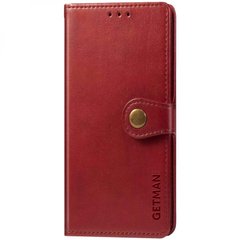 Кожаный чехол книжка GETMAN Gallant (PU) для Xiaomi Redmi Note 9 / Redmi 10X Красный