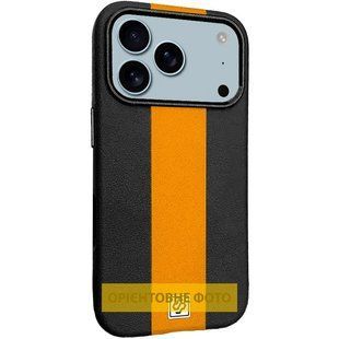 Кожаный чехол Rally with MagSafe для Apple iPhone 17 (6.3") Black / Orange