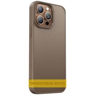 TPU чехол Carbon Protective with Magsafe для Apple iPhone 13 / 14 (6.1") Coffee