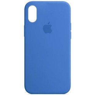 Чехол Silicone Case Full Protective (AA) для Apple iPhone XS Max (6.5") Синий / Capri Blue