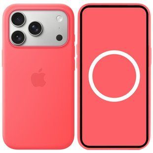 Чехол Silicone case (AAA) with Magsafe and Animation для Apple iPhone 17 Pro Max (6.9") Bright Guava