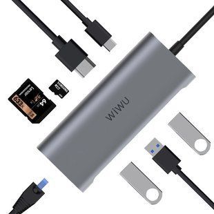 Уценка Переходник HUB WIWU Alpha 831HRT Вскрытая упаковка / Grey
