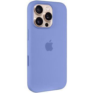 Чехол Silicone case (AAA) with Magsafe and Animation (button) для Apple iPhone 16 Pro (6.3") Periwinkle