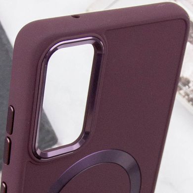 TPU чохол Bonbon Metal Style with MagSafe для Samsung Galaxy S22 Бордовий / Plum