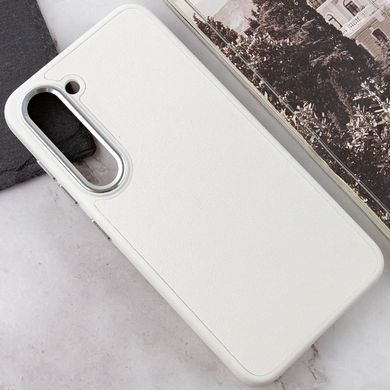 Кожаный чехол Bonbon Leather Metal Style для Samsung Galaxy S22+ Белый / White