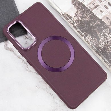 TPU чехол Bonbon Metal Style with MagSafe для Samsung Galaxy S22 Бордовый / Plum