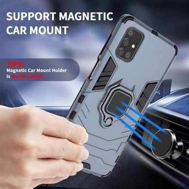 Ударопрочный чехол Transformer Ring for Magnet для Samsung Galaxy M51 Серый / Metal slate