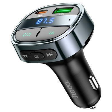 АЗУ FM модулятор Hoco E70 PD30W+QC3.0 (1USB-A/1C) Черный