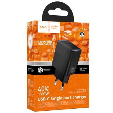 СЗУ Hoco CS113A Lounge PD40W (1USB-C) Black