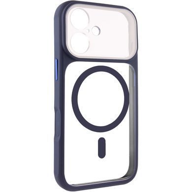 Чохол TPU+PC GETMAN Moon Clear with MagSafe для Apple iPhone 17 (6.3") Blue