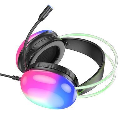 Уценка Накладные наушники Hoco W109 Plus Rich USB7.1 channel gaming (USB/2m) Поврежденная упаковка / Black