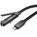 Дата кабель Hoco U150 Exquisite side plug and stand Type-C to Type-C 60W (1.2m) Black фото 4