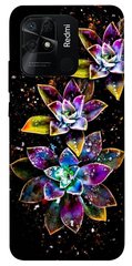Чехол itsPrint Flowers on black для Xiaomi Redmi 10C