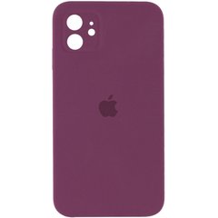 Чохол Silicone Case Square Full Camera Protective (AA) для Apple iPhone 11 (6.1") Бордовий / Maroon