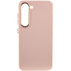 Кожаный чехол Bonbon Leather Metal Style для Samsung Galaxy S22+ Розовый / Light pink