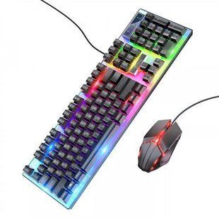 Клавиатура + мышь проводная Hoco GM18 Luminous Black