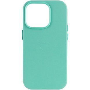 Кожаный чехол Leather Case (AA Plus) with MagSafe для Apple iPhone 14 Pro (6.1") Ice