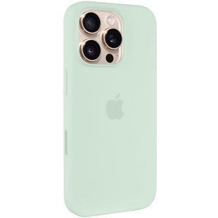 Чехол Silicone case (AAA) with Magsafe and Animation (button) для Apple iPhone 16 Pro (6.3") Aquamarine