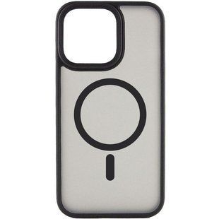 TPU+PC чехол Metal Buttons with MagSafe для Apple iPhone 15 Pro Max (6.7") Черный / Black