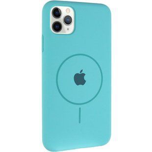 Чехол Silicone Case Full Protective (AA) with MagSafe для Apple iPhone 11 Pro Max (6.5") Бирюзовый / Marine Green
