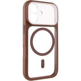 Чохол TPU+PC GETMAN Moon Clear with MagSafe для Apple iPhone 17 (6.3") Brown