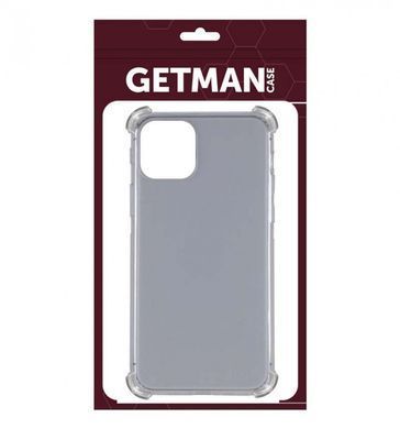 TPU чохол GETMAN Ease logo посилені кути для Apple iPhone 12 Pro Max (6.7") Сірий (прозорий)