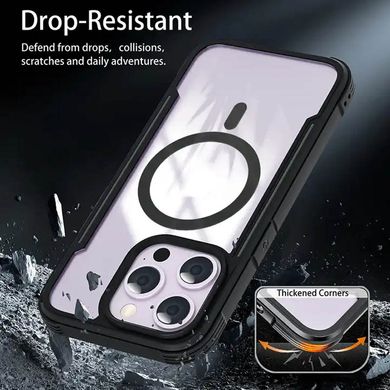 TPU+PC чохол Defense Clear with MagSafe для Apple iPhone 15 Pro Max (6.7") Чорний