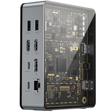 Уценка Переходник HUB WIWU Matrix docking station 16in1 W1601 Вскрытая упаковка / Gray