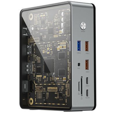 Уценка Переходник HUB WIWU Matrix docking station 16in1 W1601 Вскрытая упаковка / Gray