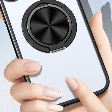 TPU+PC чохол Metal Ring with Magnetic Fit для Apple iPhone 15 Pro Max (6.7") Чорний