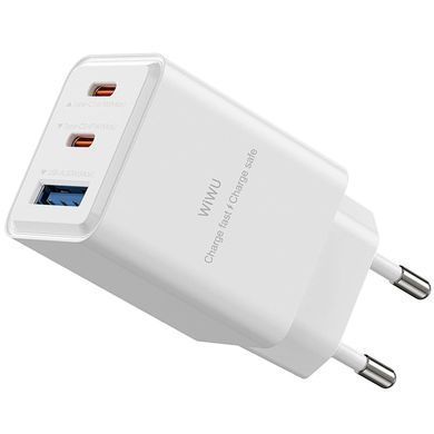 МЗП WIWU G026 Cube PD67W+QC3.0 GaN (1USB-A/2C) White