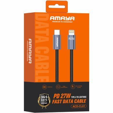 Дата кабель Amaya 61CL Type-C to Lightning 27W (1m) Gray