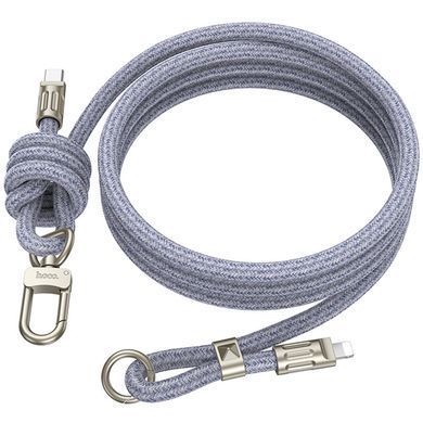 Дата кабель-шнурок Hoco GH7 Elegant Type-C to Lightning (1.8m) Denim Blue