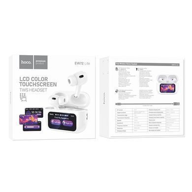 Беспроводные TWS наушники Hoco EW72 Lite Soar with Touch Screen White