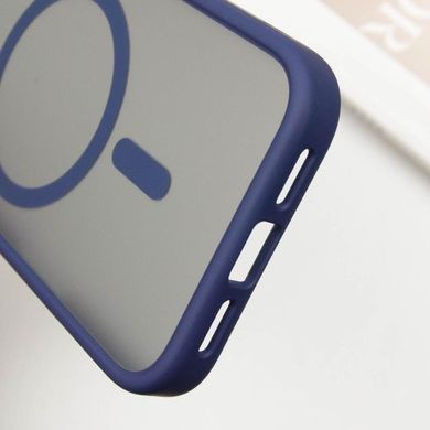 TPU+PC чехол Metal Buttons with Magnetic Fit для Apple iPhone 16 Pro (6.3") Синий / Navy Blue