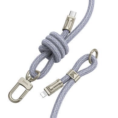Дата кабель-шнурок Hoco GH7 Elegant Type-C to Lightning (1.8m) Denim Blue