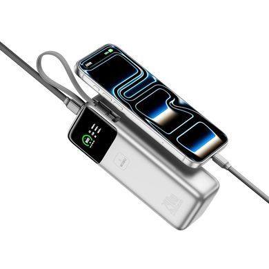 Портативное ЗУ Power Bank WIWU PM501 Power Mega PD67W with cable 15000 mAh Silver
