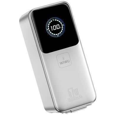 Портативное ЗУ Power Bank WIWU PM501 Power Mega PD67W with cable 15000 mAh Silver
