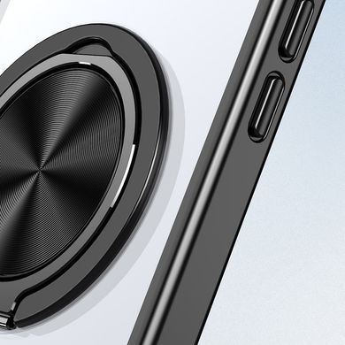 TPU+PC чохол Metal Ring with Magnetic Fit для Apple iPhone 15 Pro Max (6.7") Чорний