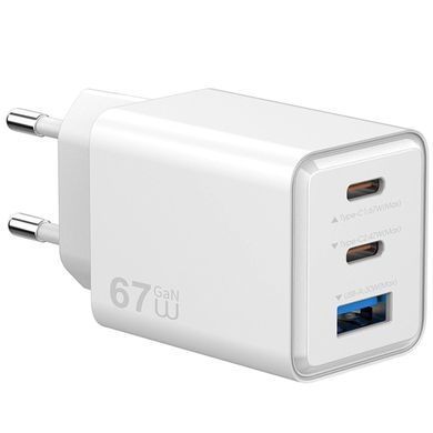 МЗП WIWU G026 Cube PD67W+QC3.0 GaN (1USB-A/2C) White