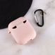 Силиконовый футляр с микрофиброй для наушников Airpods 1/2 Розовый / Pink Sand фото 4